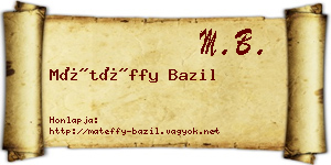 Mátéffy Bazil névjegykártya